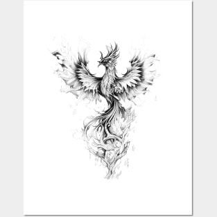 Phoenix Fantasy Wild Animal Illustration Art Tattoo Posters and Art